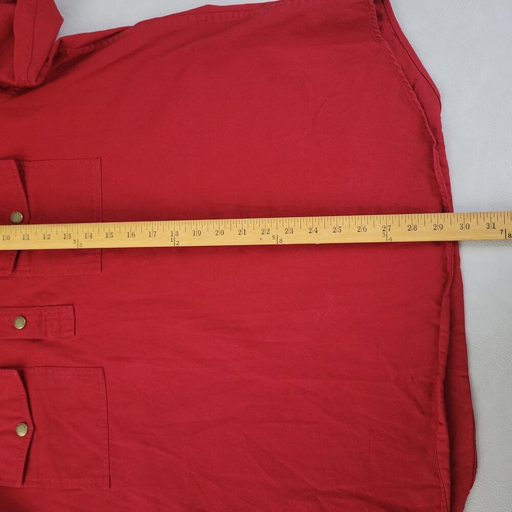 Orvis Malpai 1/4 Snap Popover Red Pockets Cotton Long Sleeve Shirt Mens Size XL - Picture 5 of 11
